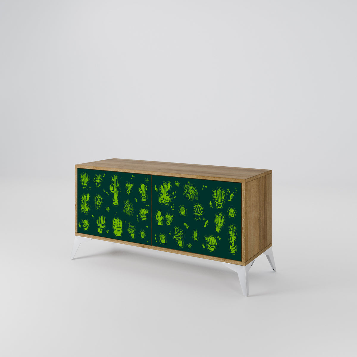 DESERT GREEN Kompakt TV-bänk med 2 dörrar