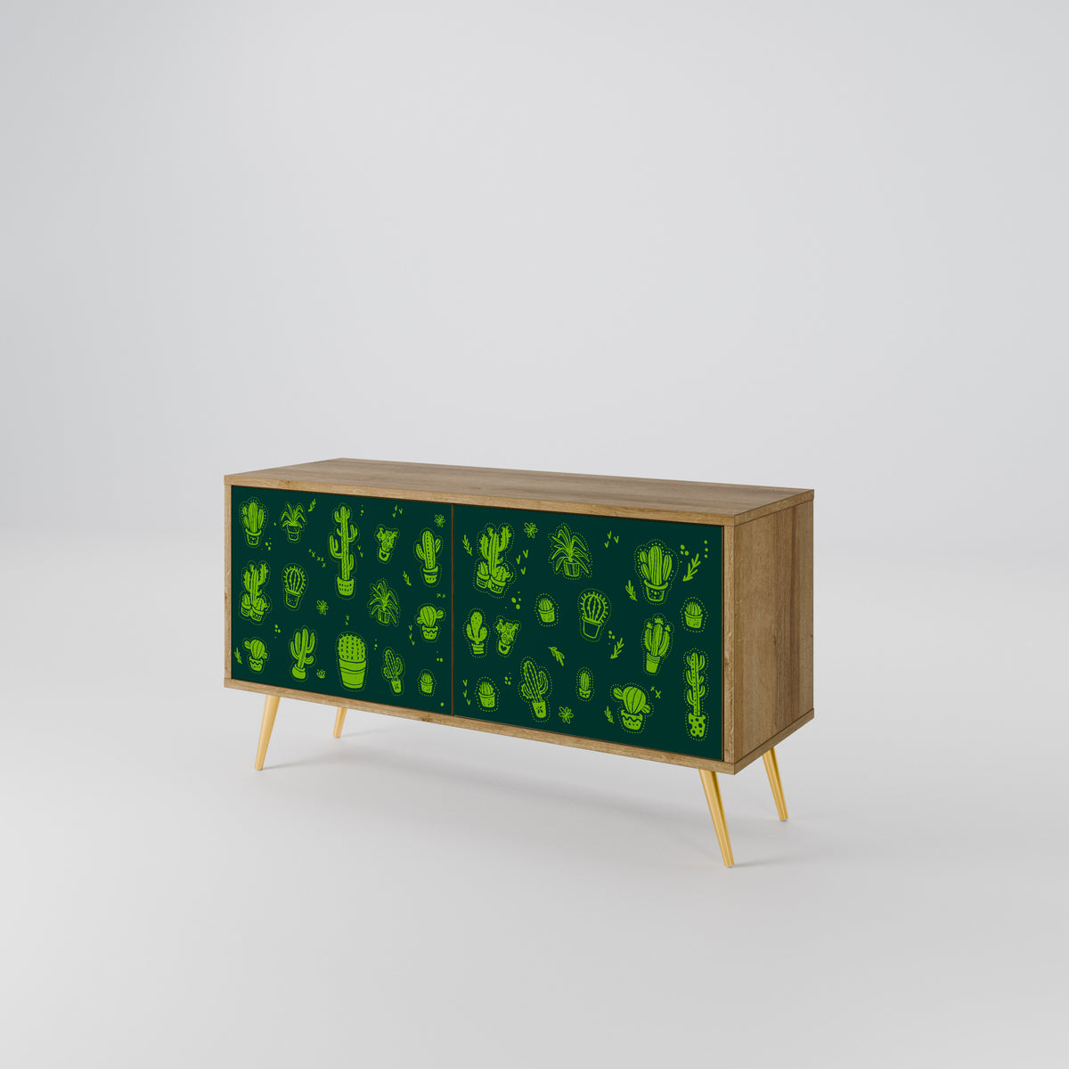 DESERT GREEN Kompakt TV-bänk med 2 dörrar