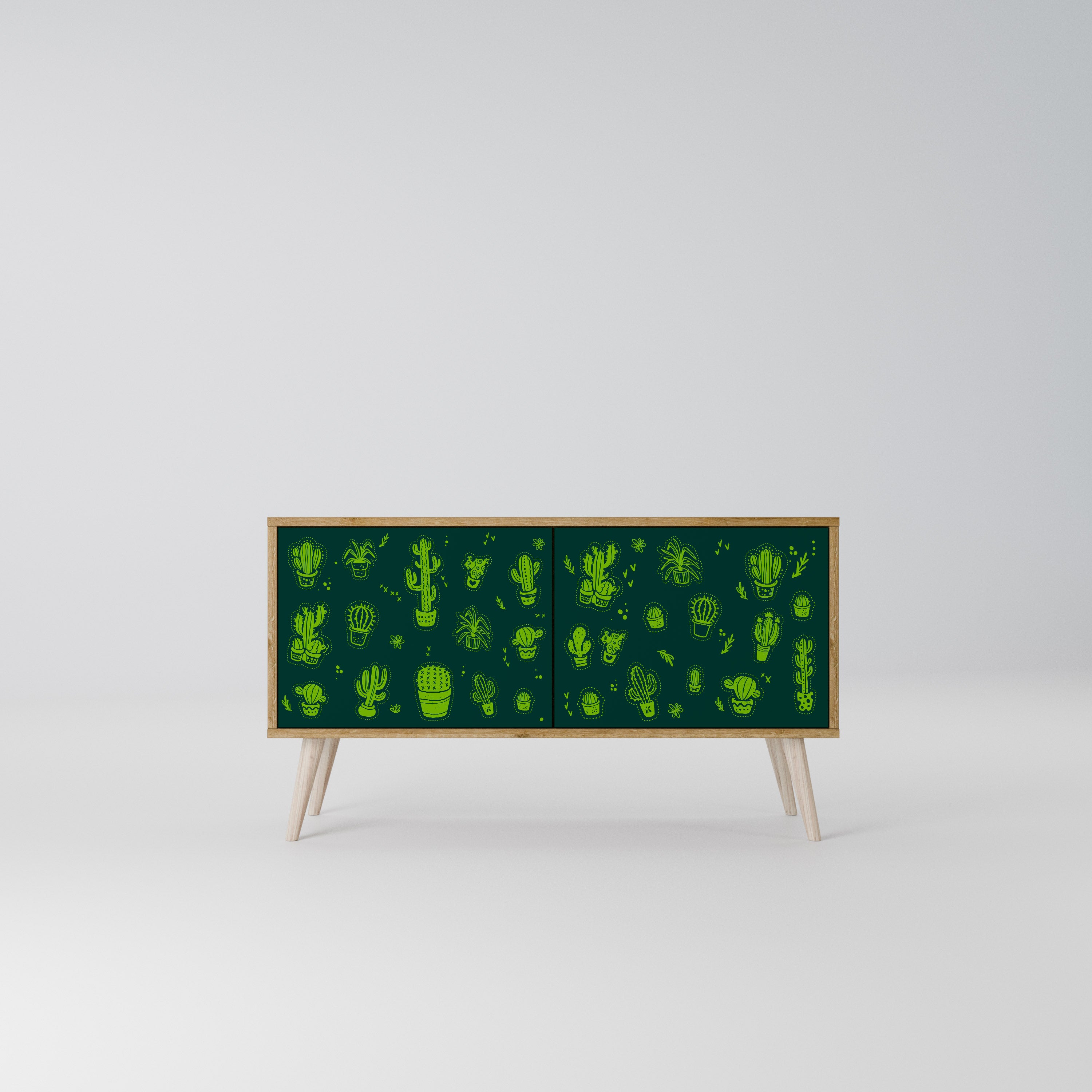 DESERT GREEN Kompakt TV-bänk med 2 dörrar