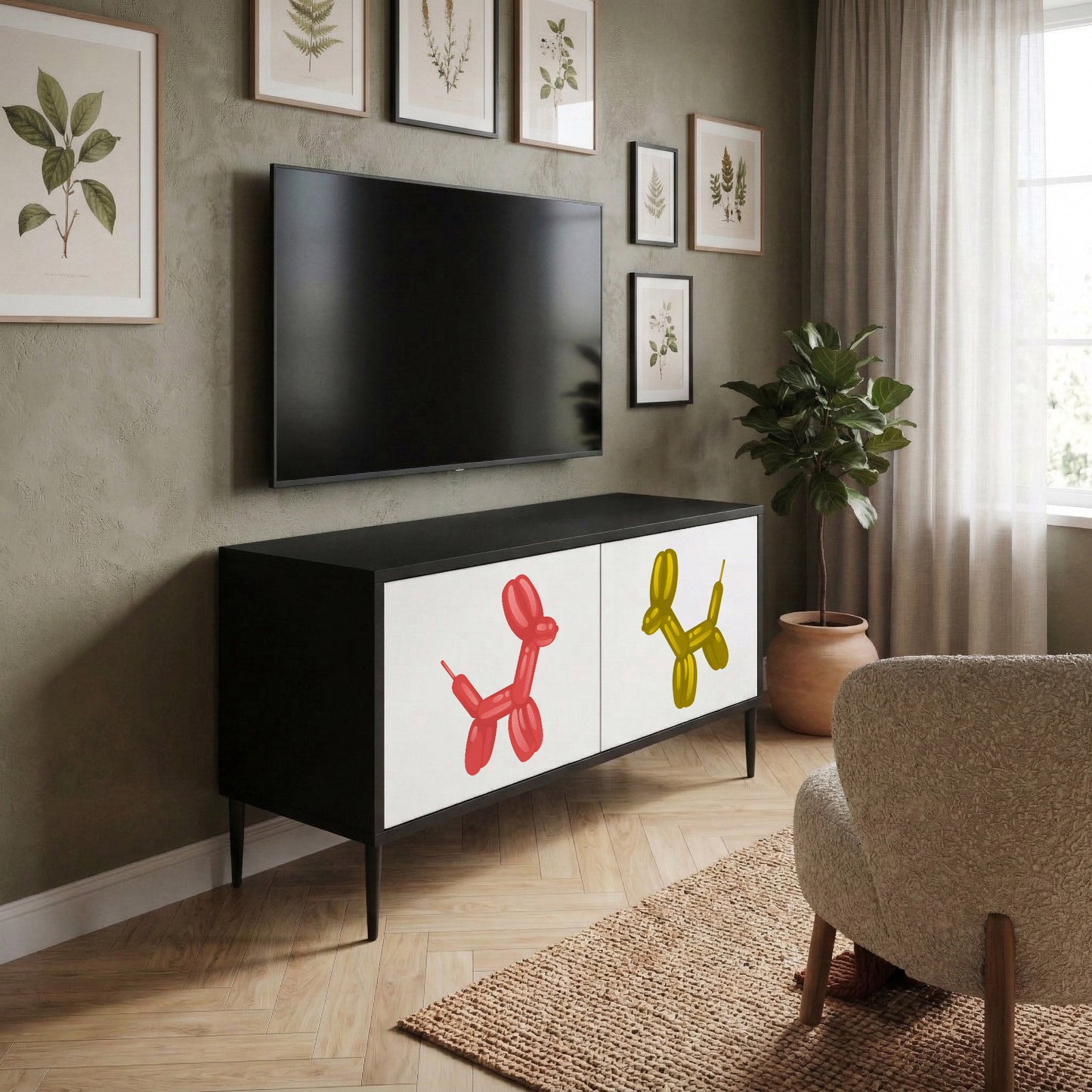 CHILDHOOD MEMORY Kompakt TV-bänk med 2 dörrar