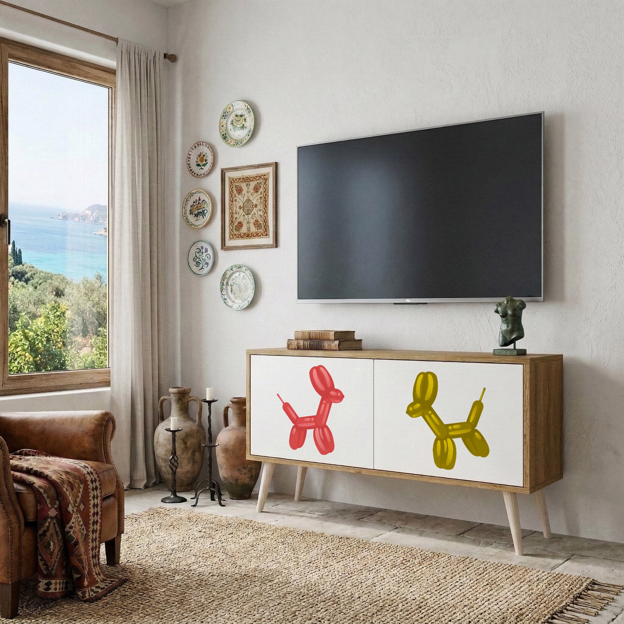 CHILDHOOD MEMORY Kompakt TV-bänk med 2 dörrar