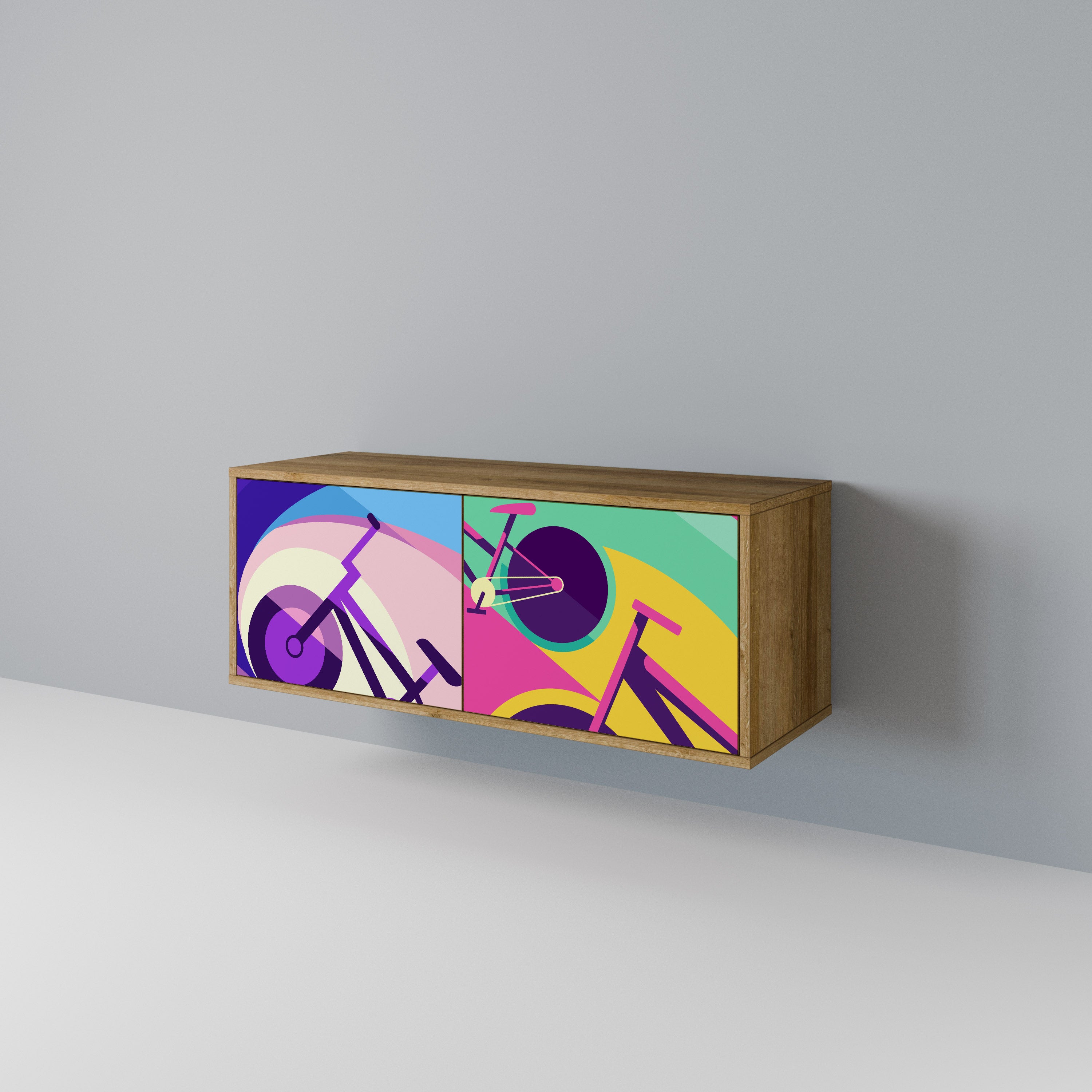 BIKE DREAMS Compact 2-Door TV Cabinet