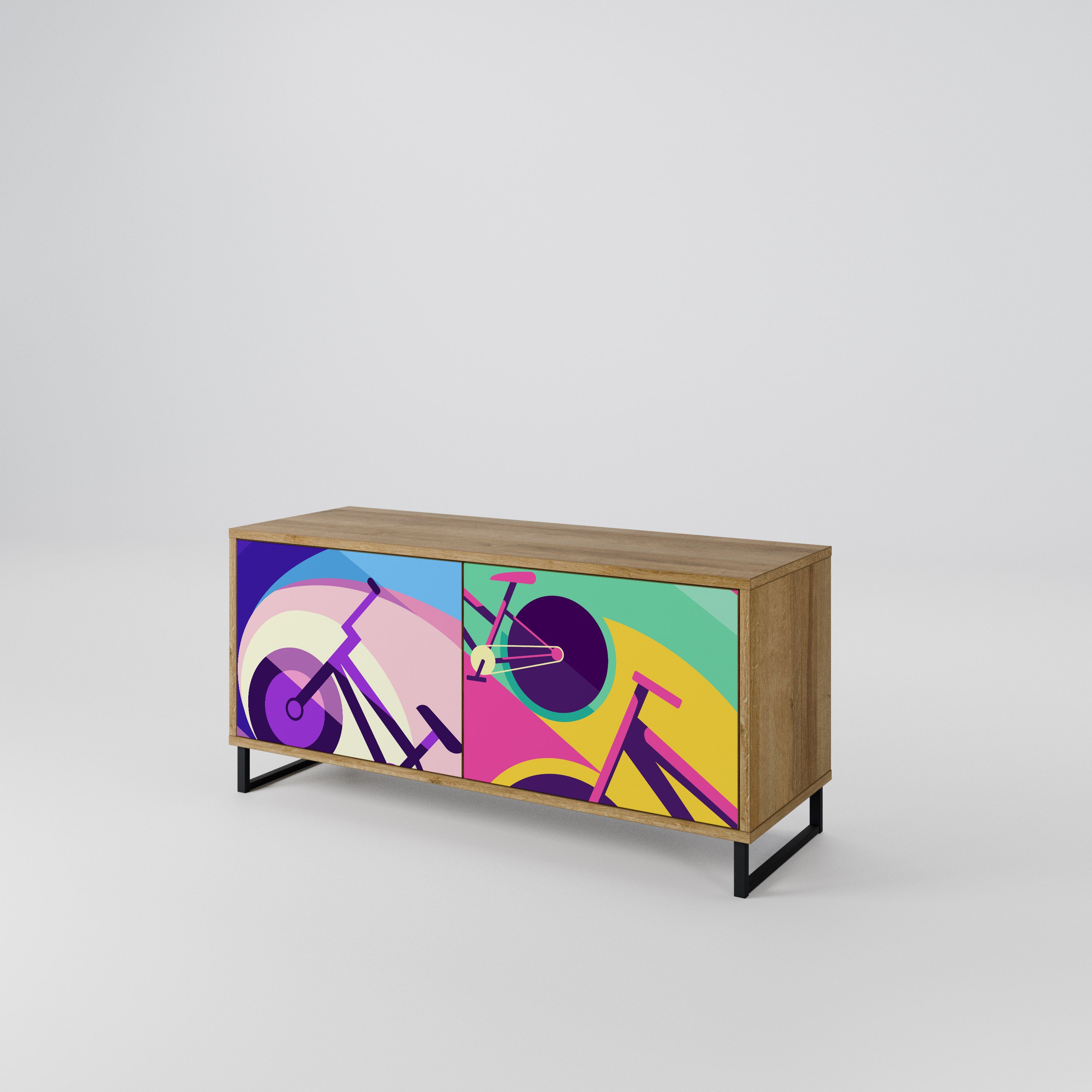 BIKE DREAMS Compact 2-Door TV Cabinet