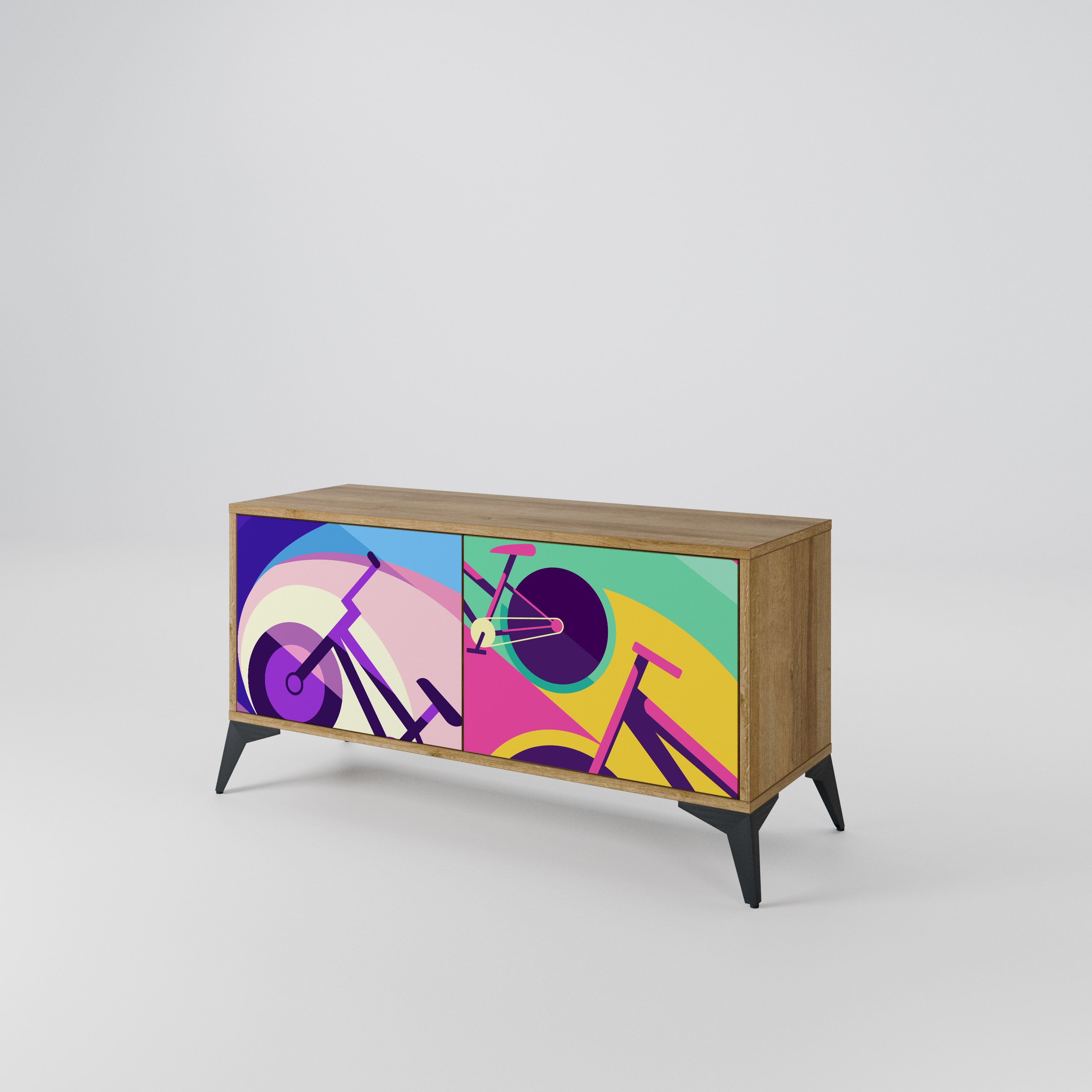 BIKE DREAMS Compact 2-Door TV Cabinet
