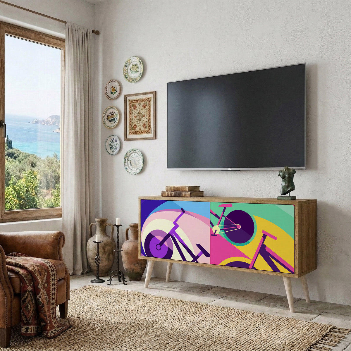 BIKE DREAMS Kompakt TV-bänk med 2 dörrar