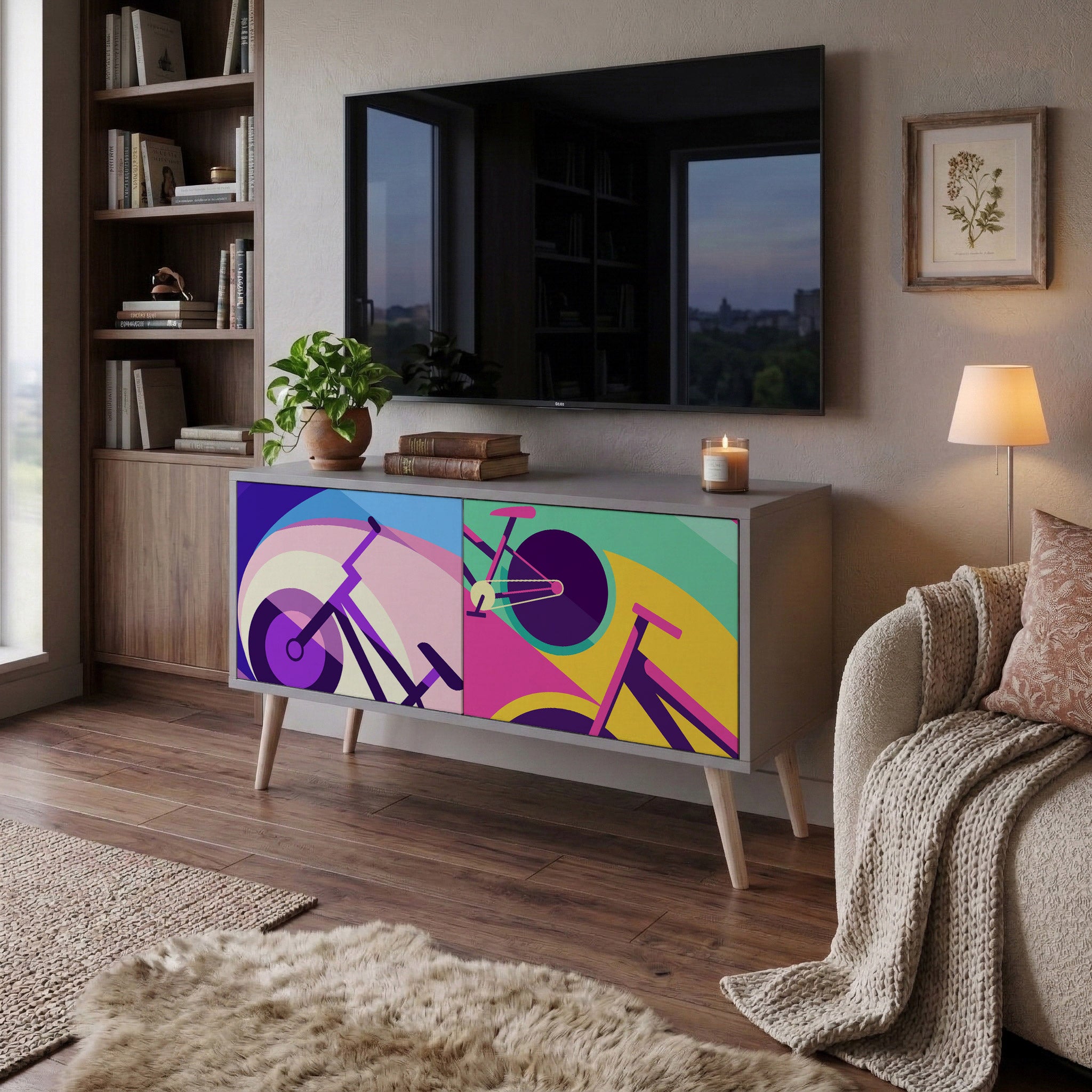 BIKE DREAMS Kompakt TV-bänk med 2 dörrar