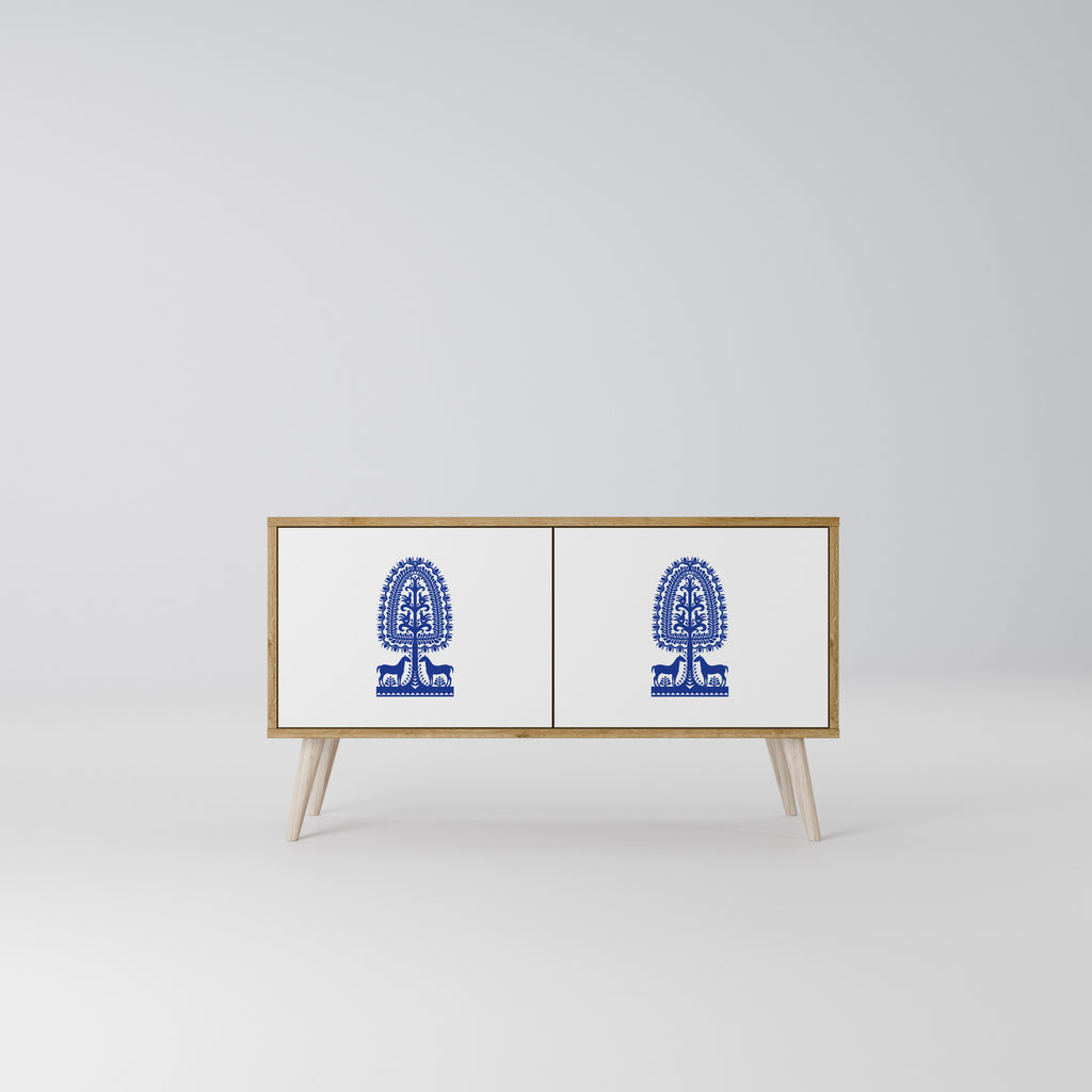 POLISH FOLK ART Kompakt TV-bänk med 2 dörrar