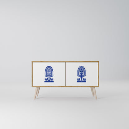 POLISH FOLK ART Kompakt TV-bänk med 2 dörrar