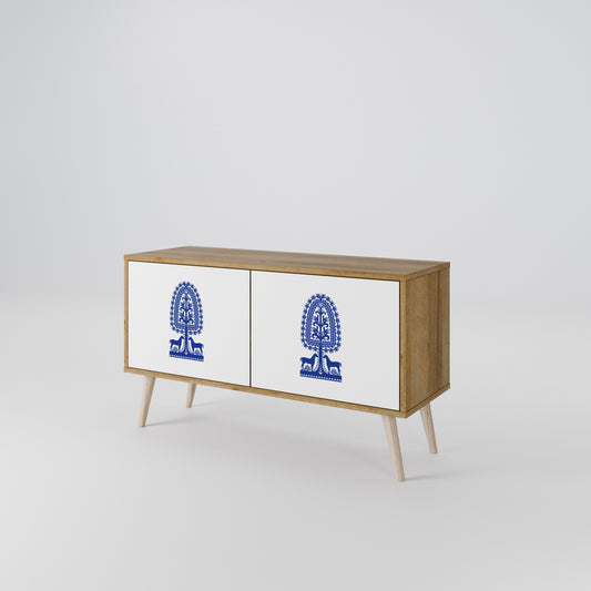 POLISH FOLK ART Kompakt TV-bänk med 2 dörrar