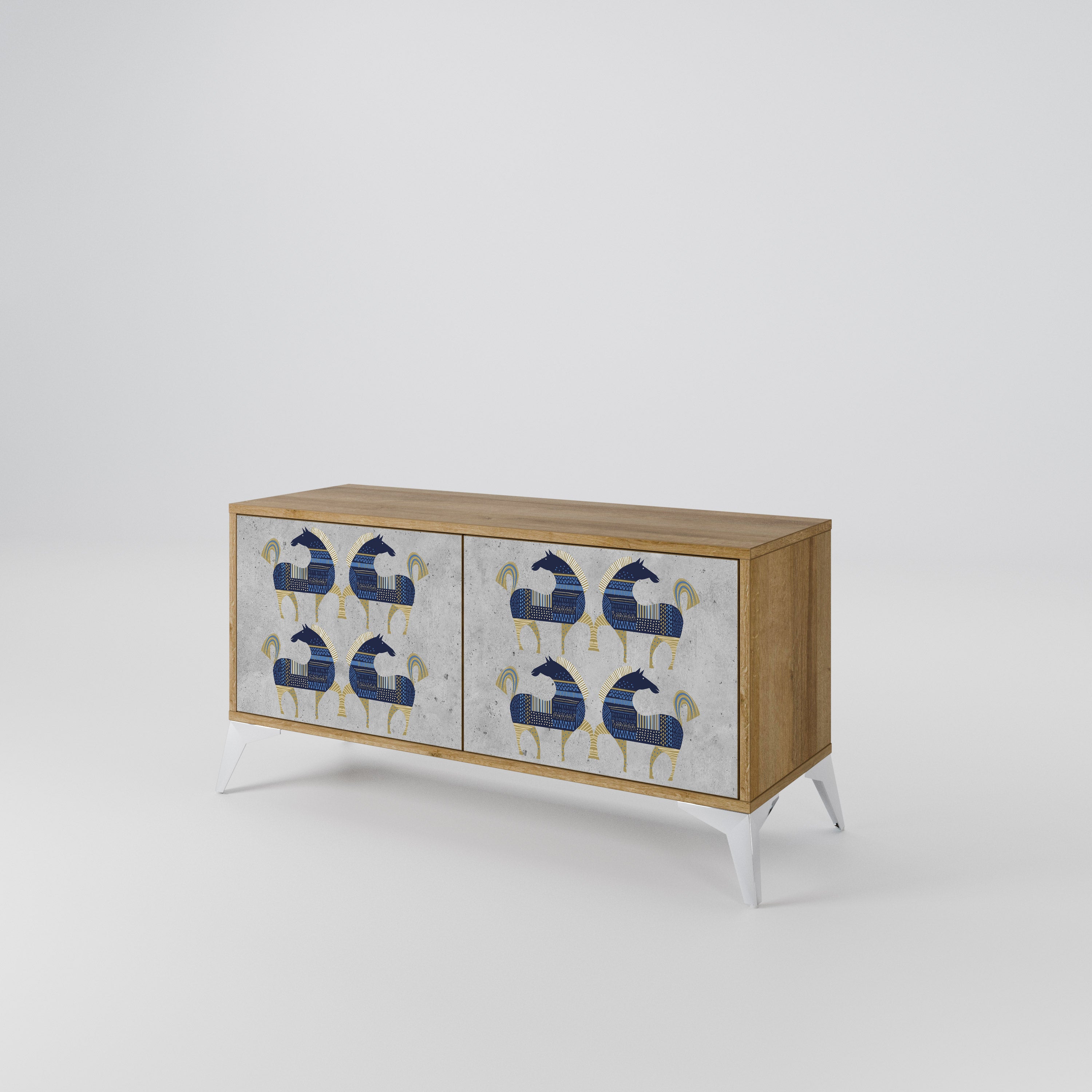 MAJESTIC STEED Compact 2-Door TV Cabinet