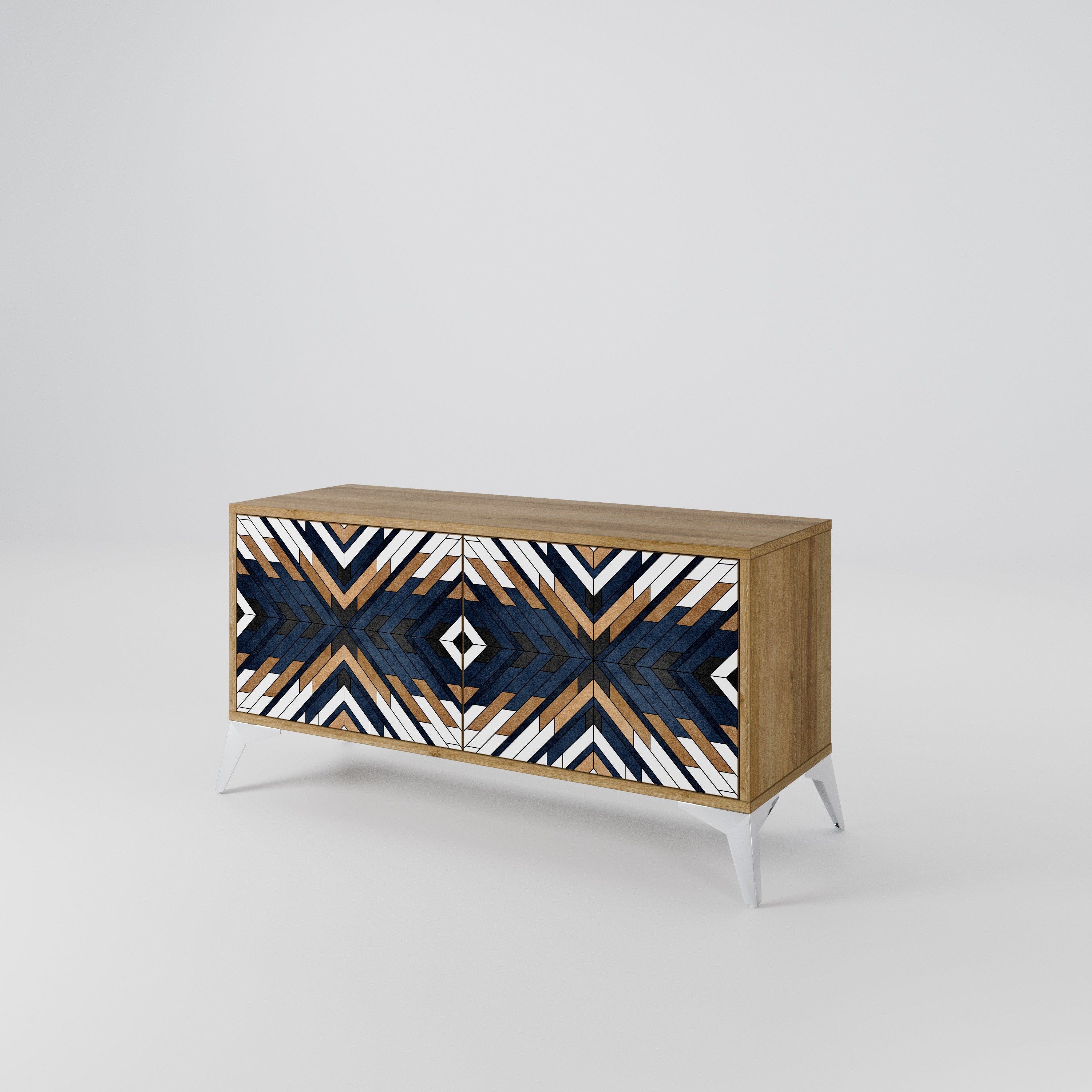 ARTFUL GEOMETRY Compact 2-Door TV Cabinet