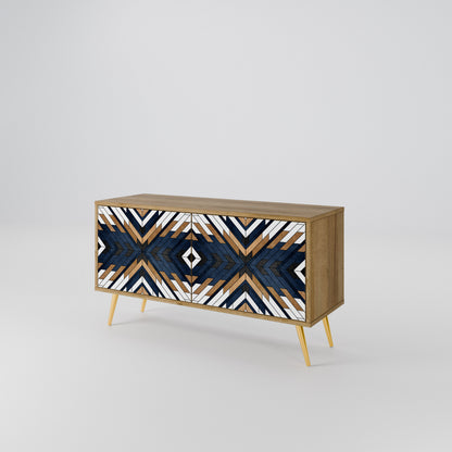 ARTFUL GEOMETRY Kompakt TV-bänk med 2 dörrar