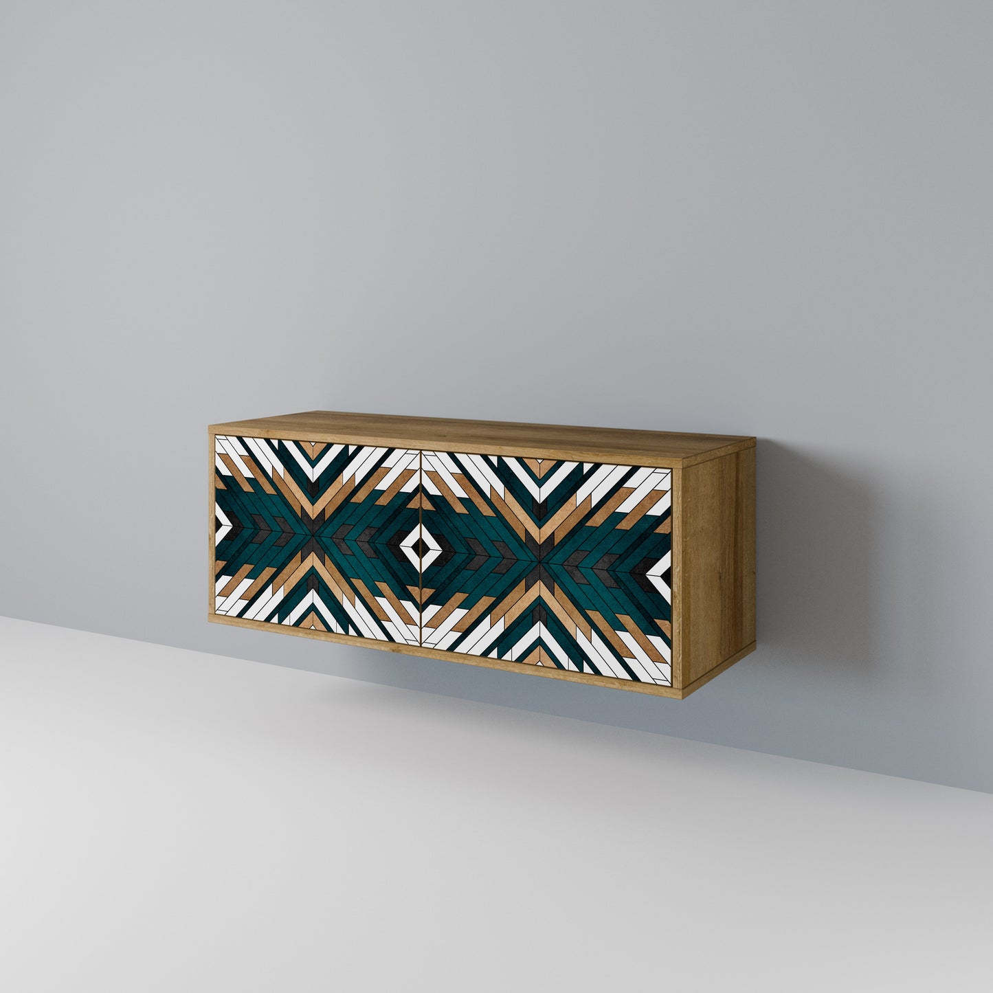 ARTISTIC GEOMETRY Kompakt TV-bänk med 2 dörrar