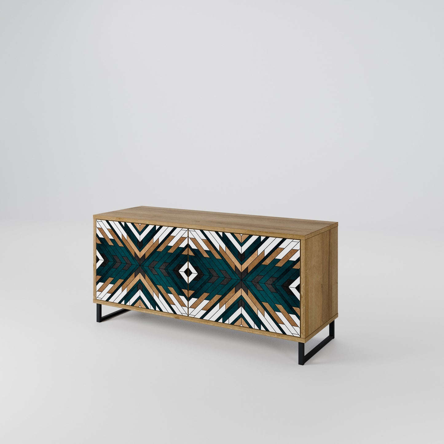 ARTISTIC GEOMETRY Kompakt TV-bänk med 2 dörrar