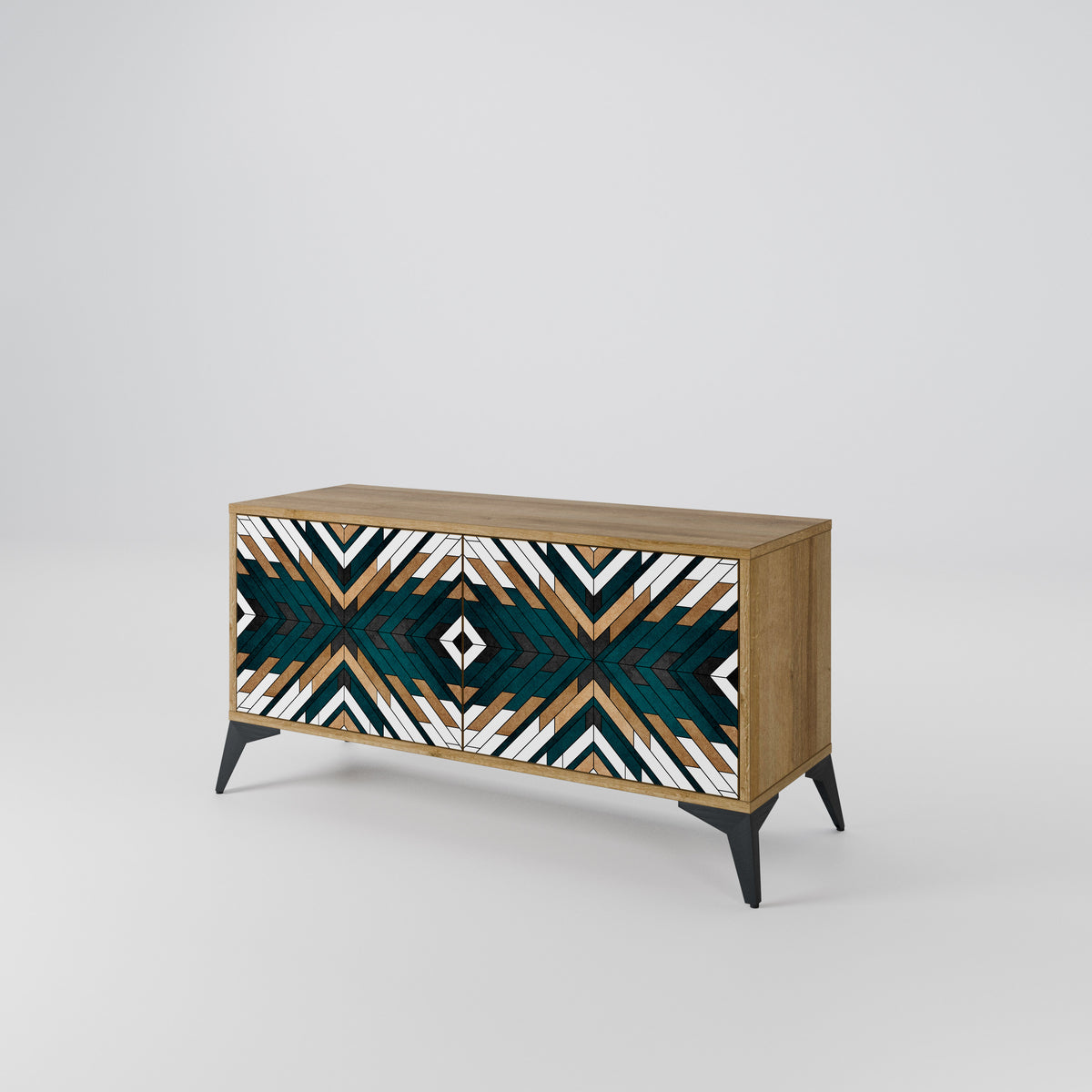 ARTISTIC GEOMETRY Compact 2-Door TV Cabinet