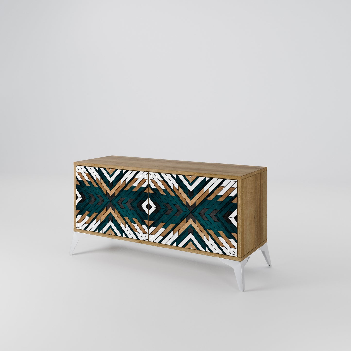 ARTISTIC GEOMETRY Kompakt TV-bänk med 2 dörrar