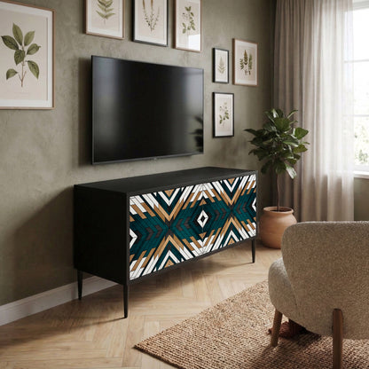 ARTISTIC GEOMETRY Kompakt TV-bänk med 2 dörrar