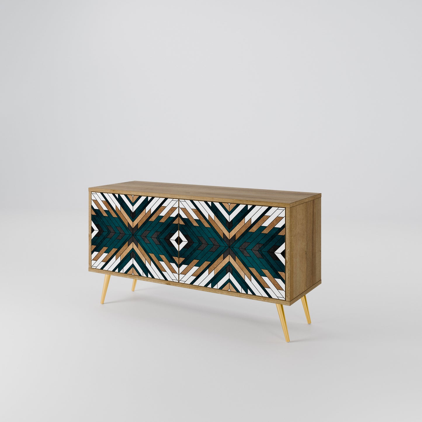 ARTISTIC GEOMETRY Kompakt TV-bänk med 2 dörrar