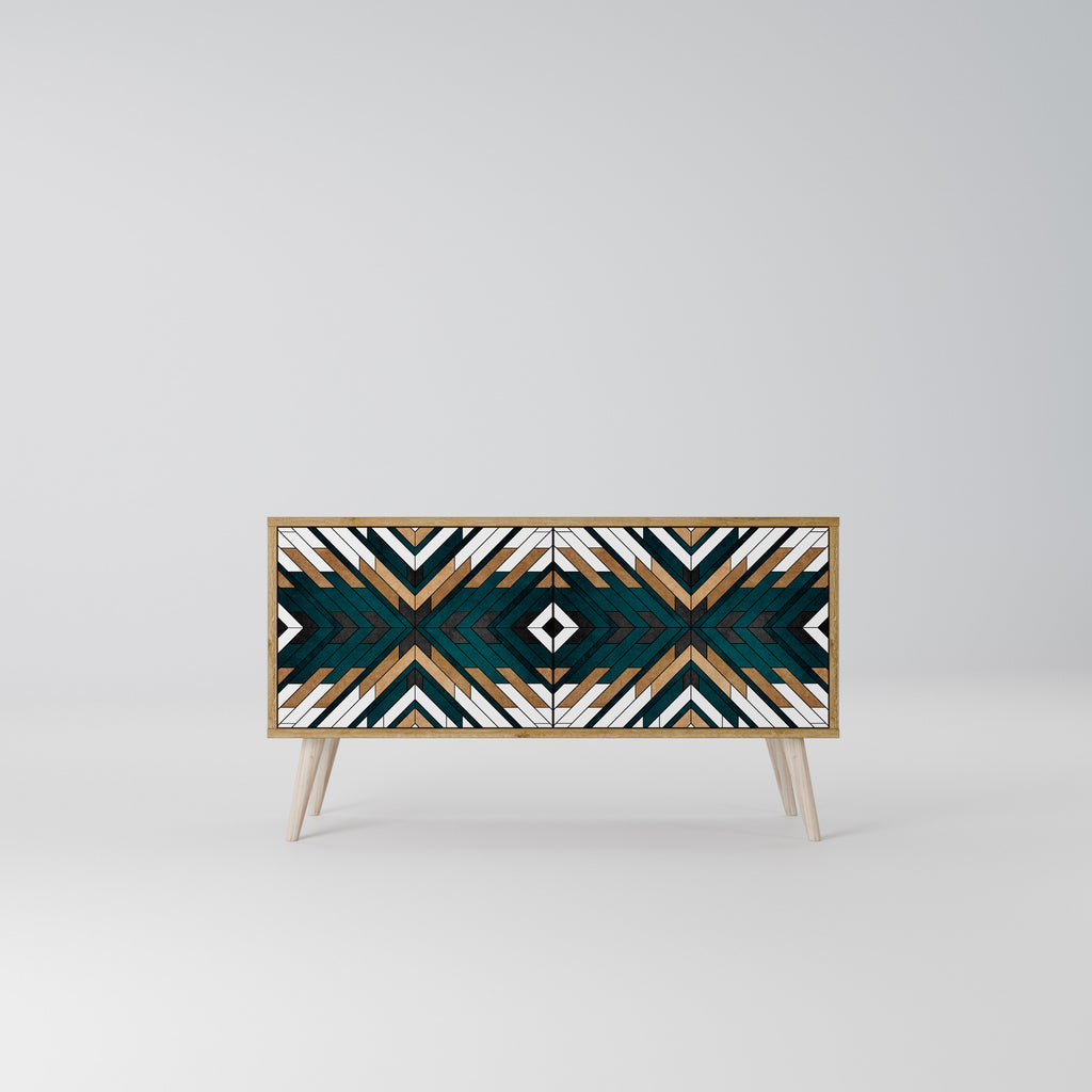 ARTISTIC GEOMETRY Kompakt TV-bänk med 2 dörrar