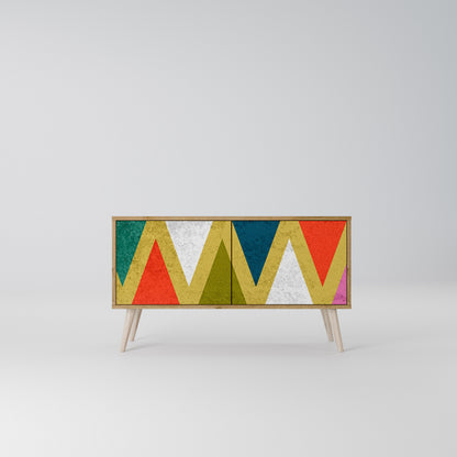 COLORFUL TRIANGLES Kompakt TV-bänk med 2 dörrar