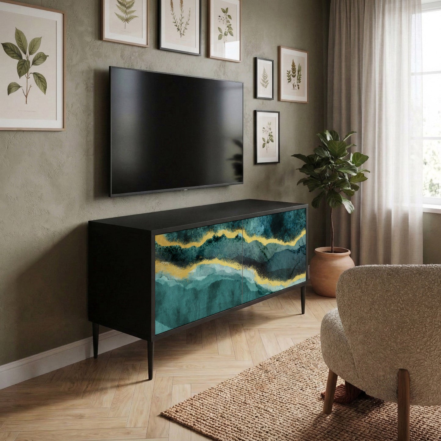 GOLDRUSH ODYSSEY Kompakt TV-bänk med 2 dörrar