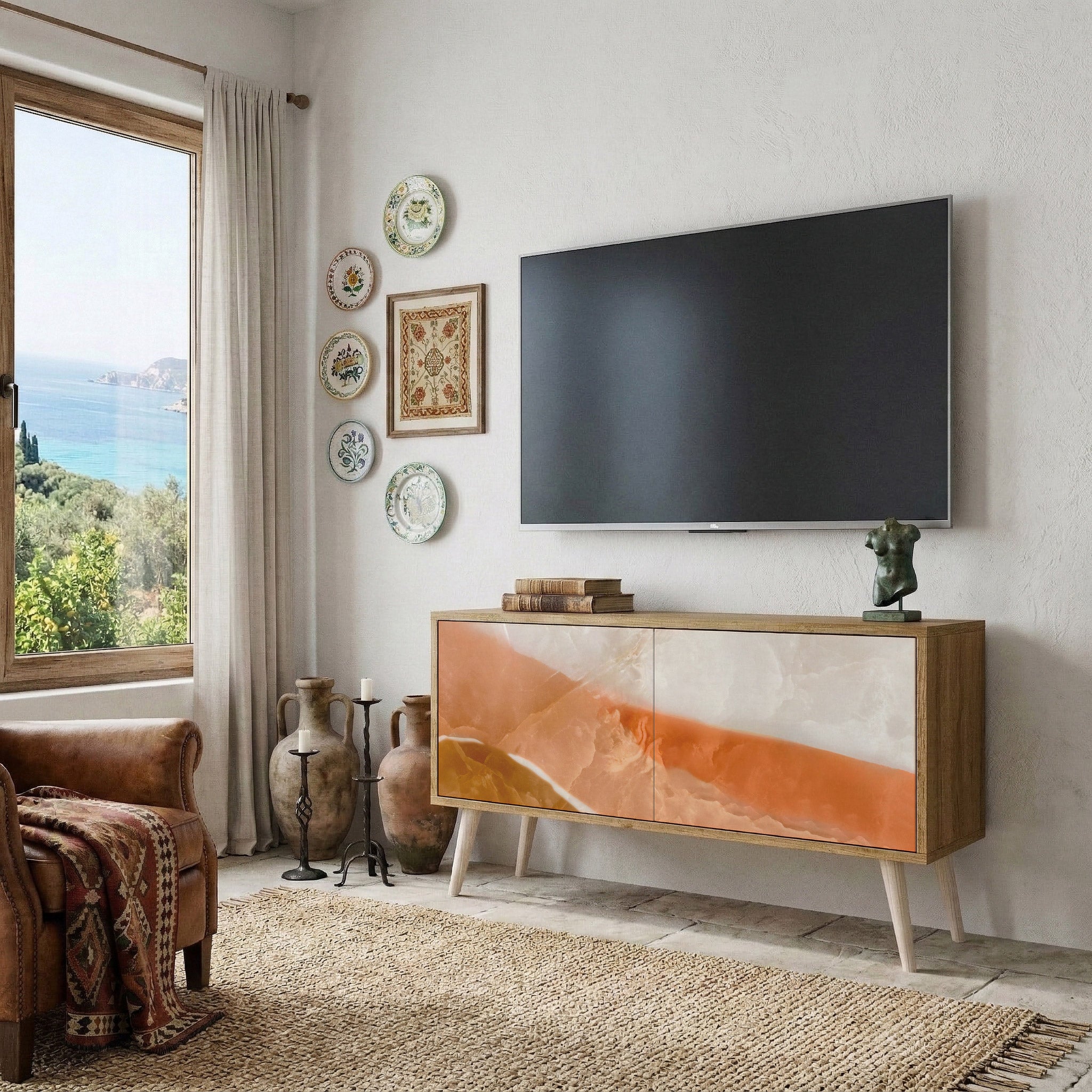 SANDHILLS SPLENDOUR Kompakt TV-bänk med 2 dörrar