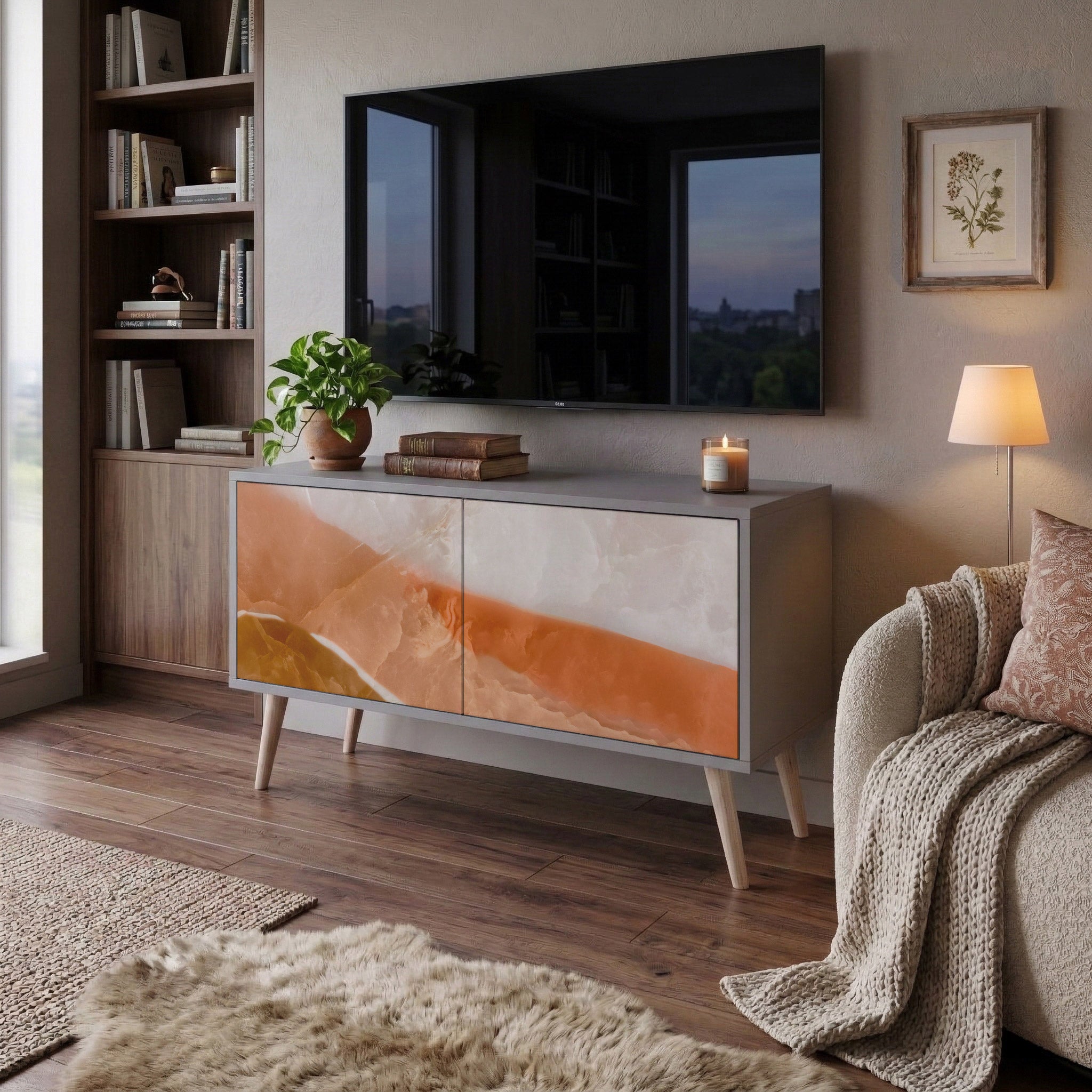SANDHILLS SPLENDOUR Kompakt TV-bänk med 2 dörrar