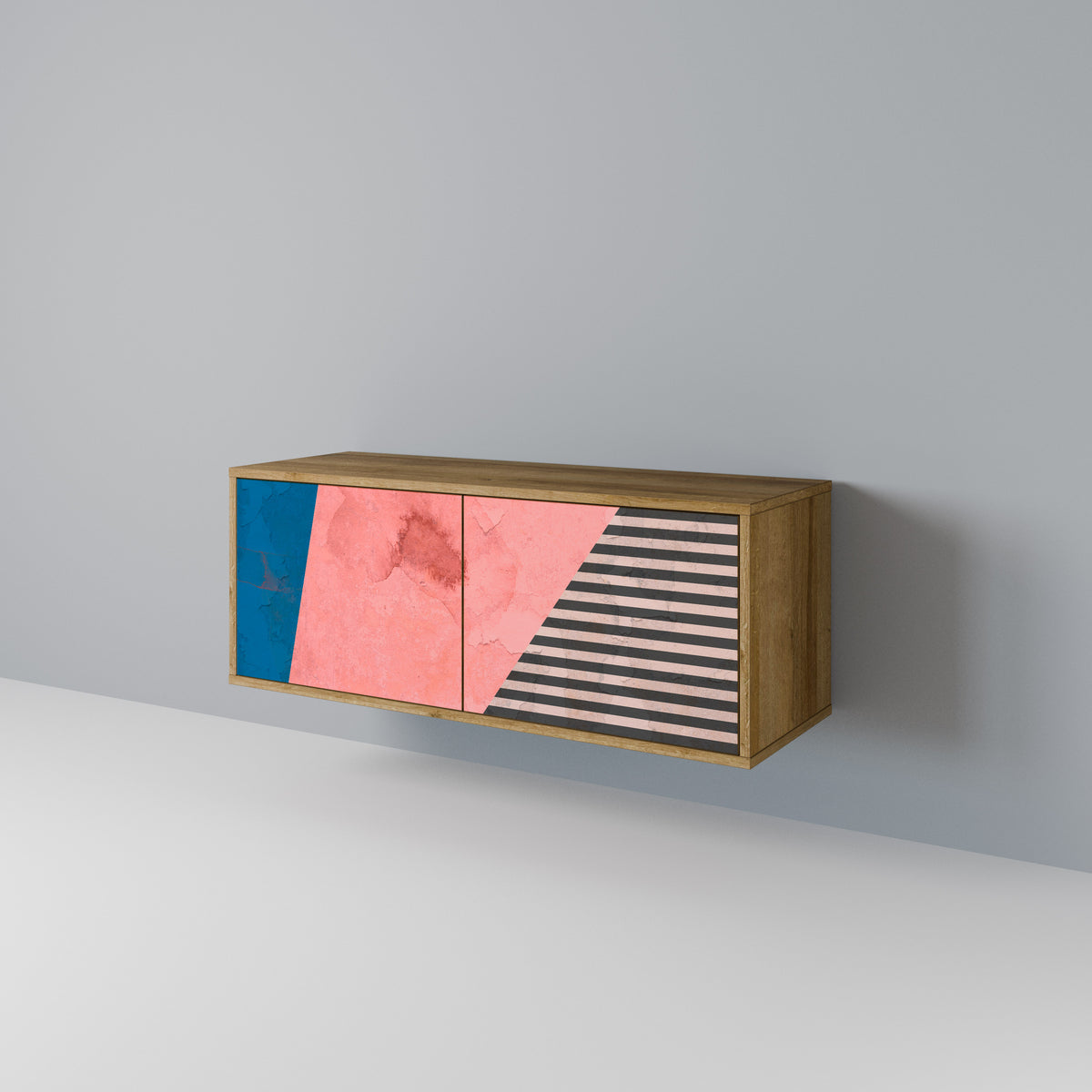 GLAMOROUS STRIPE Kompakt TV-bänk med 2 dörrar