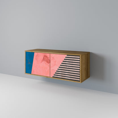 GLAMOROUS STRIPE Kompakt TV-bänk med 2 dörrar