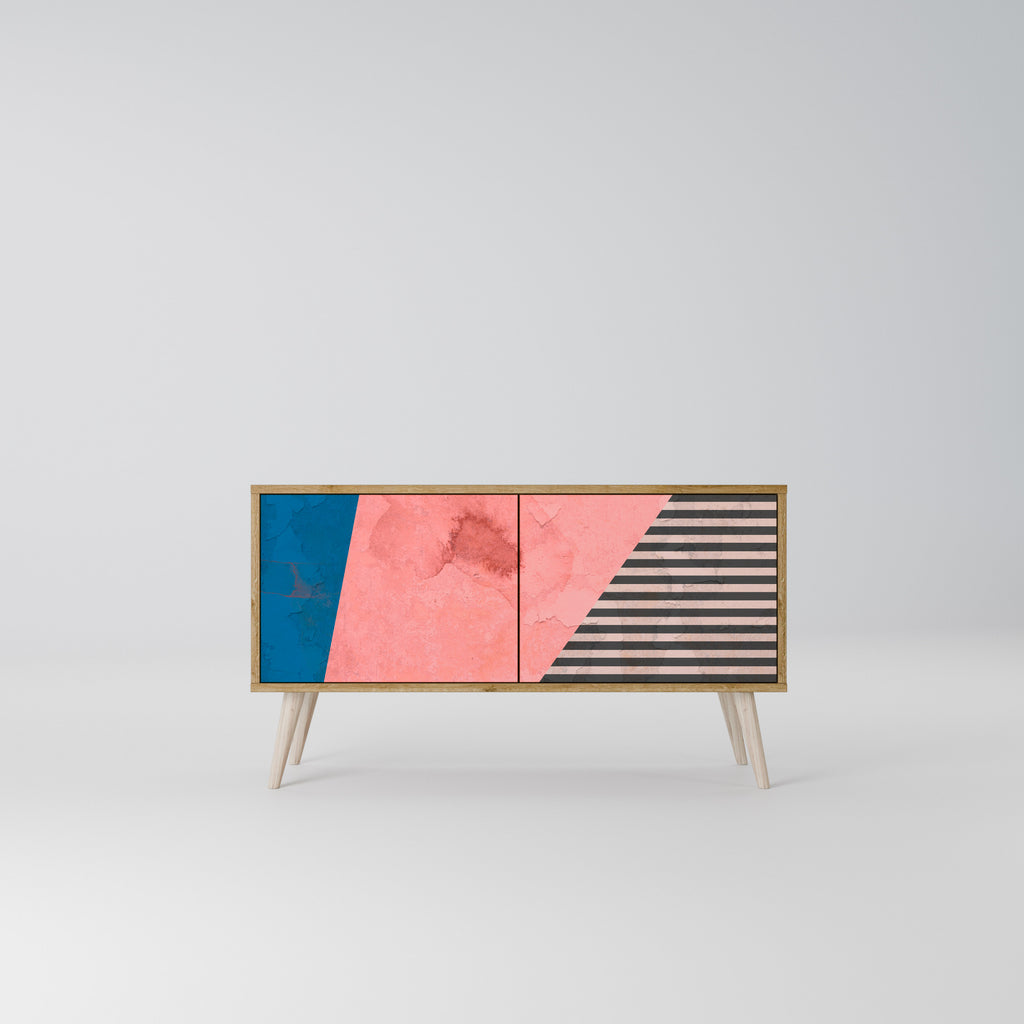 GLAMOROUS STRIPE Kompakt TV-bänk med 2 dörrar