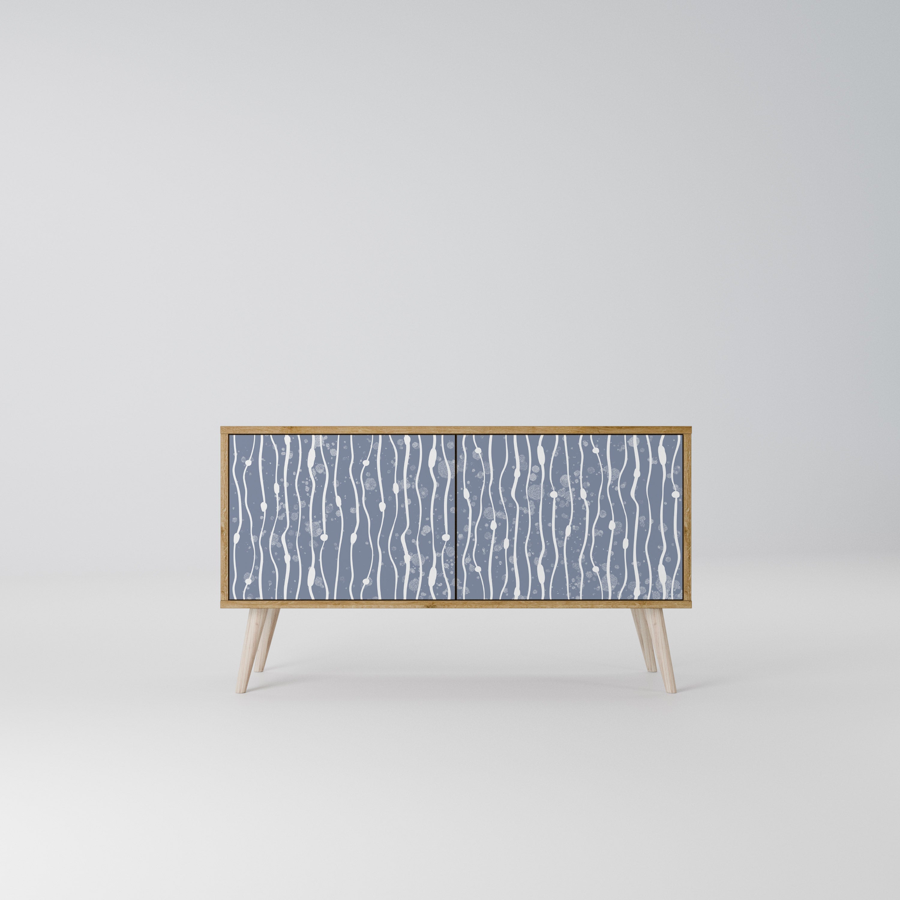 GRAPHITE RAIN Kompakt TV-bänk med 2 dörrar