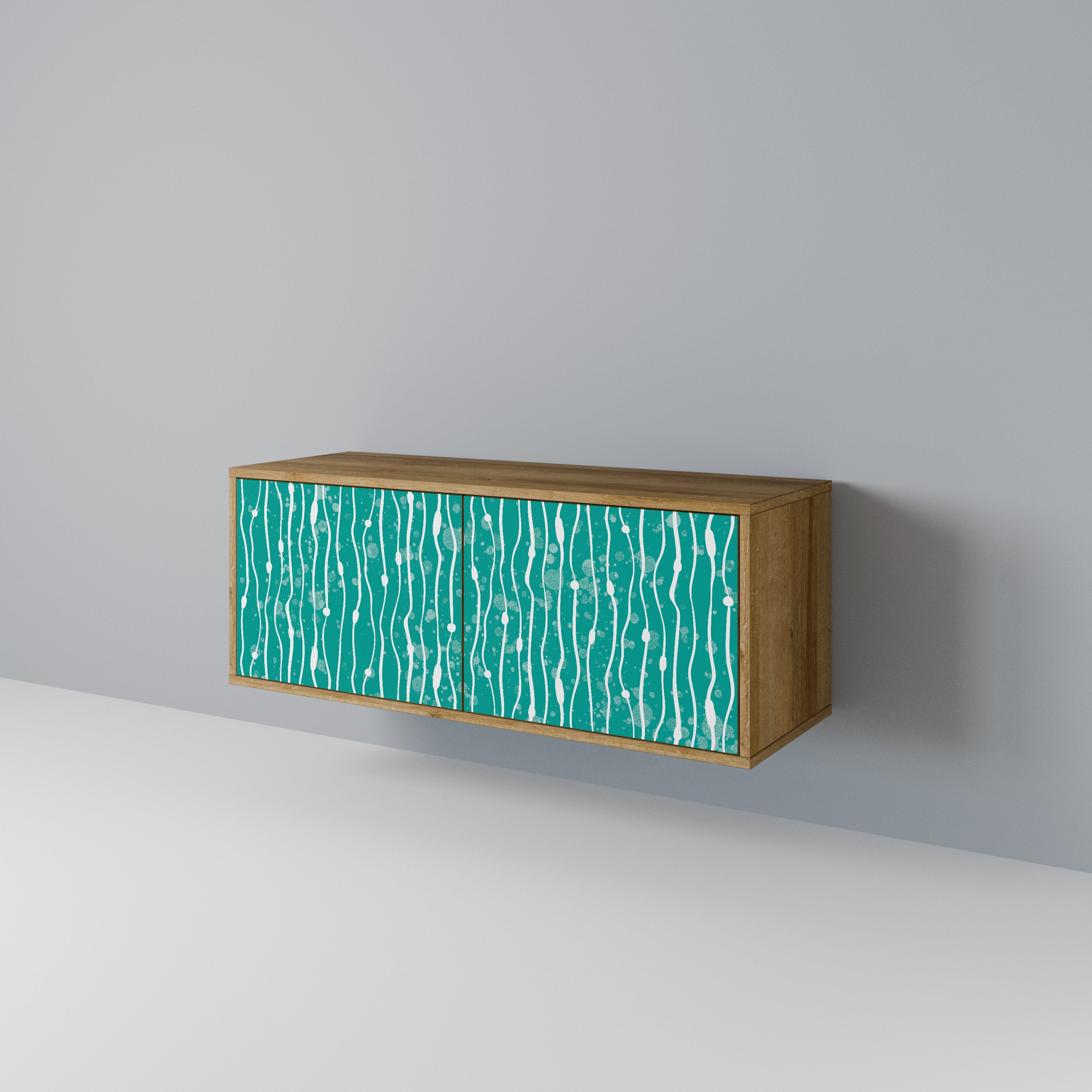 TURQUOISE RAIN Compact 2-Door TV Cabinet