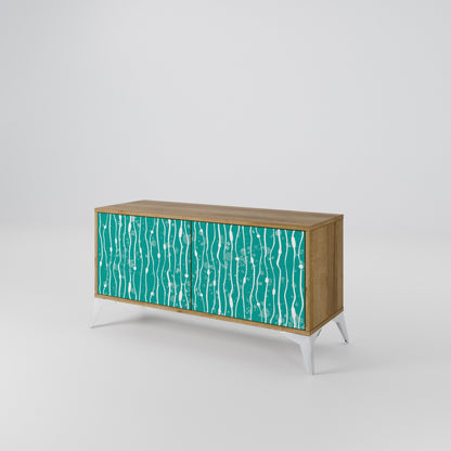 TURQUOISE RAIN Kompakt TV-bänk med 2 dörrar
