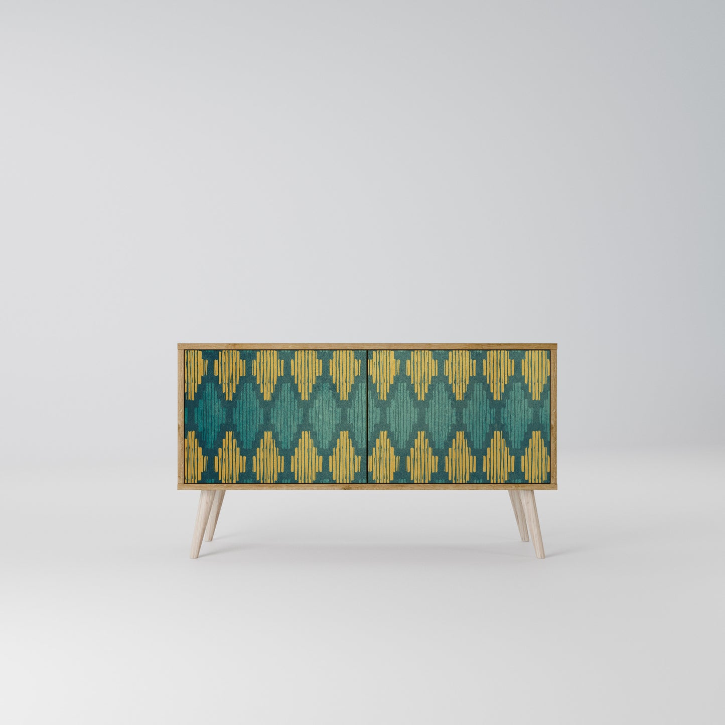 POLYGONS Kompakt TV-bänk med 2 dörrar