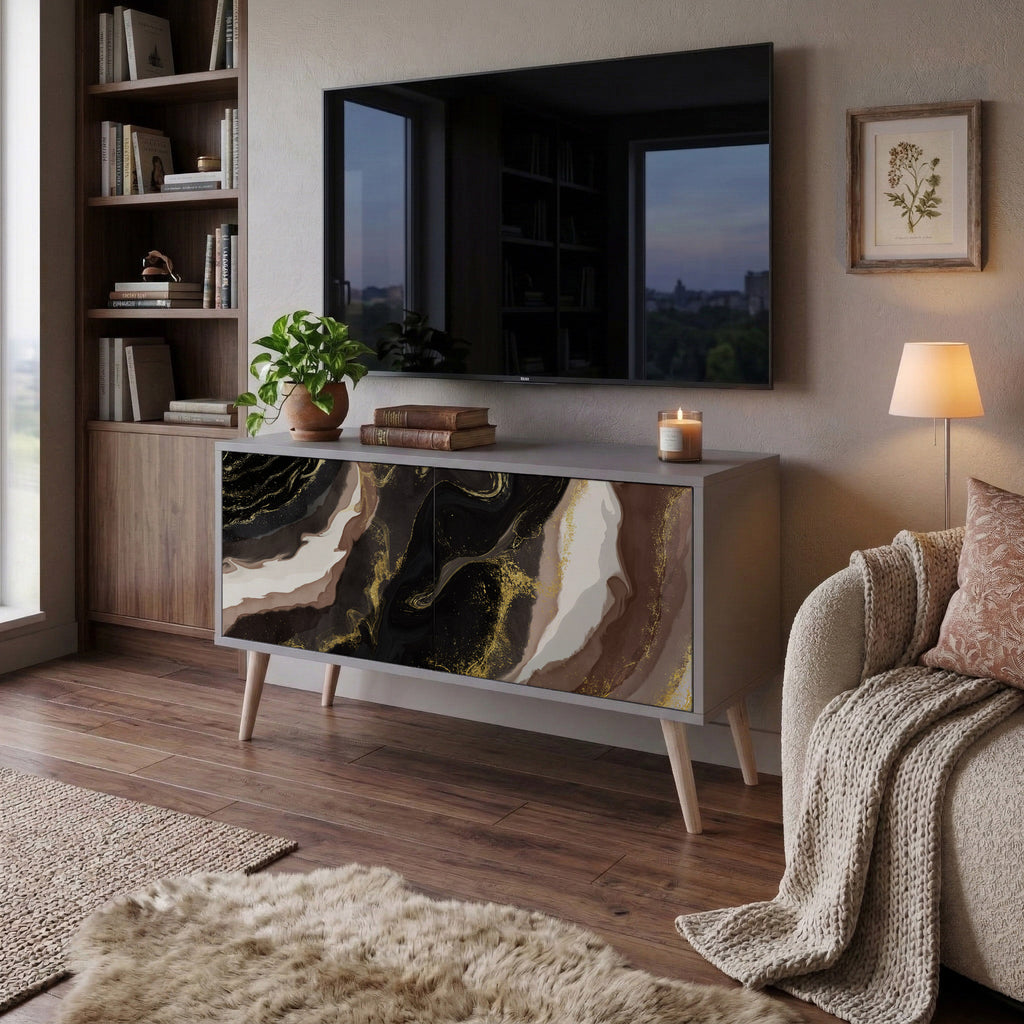 GOLD DUST Kompakt TV-bänk med 2 dörrar