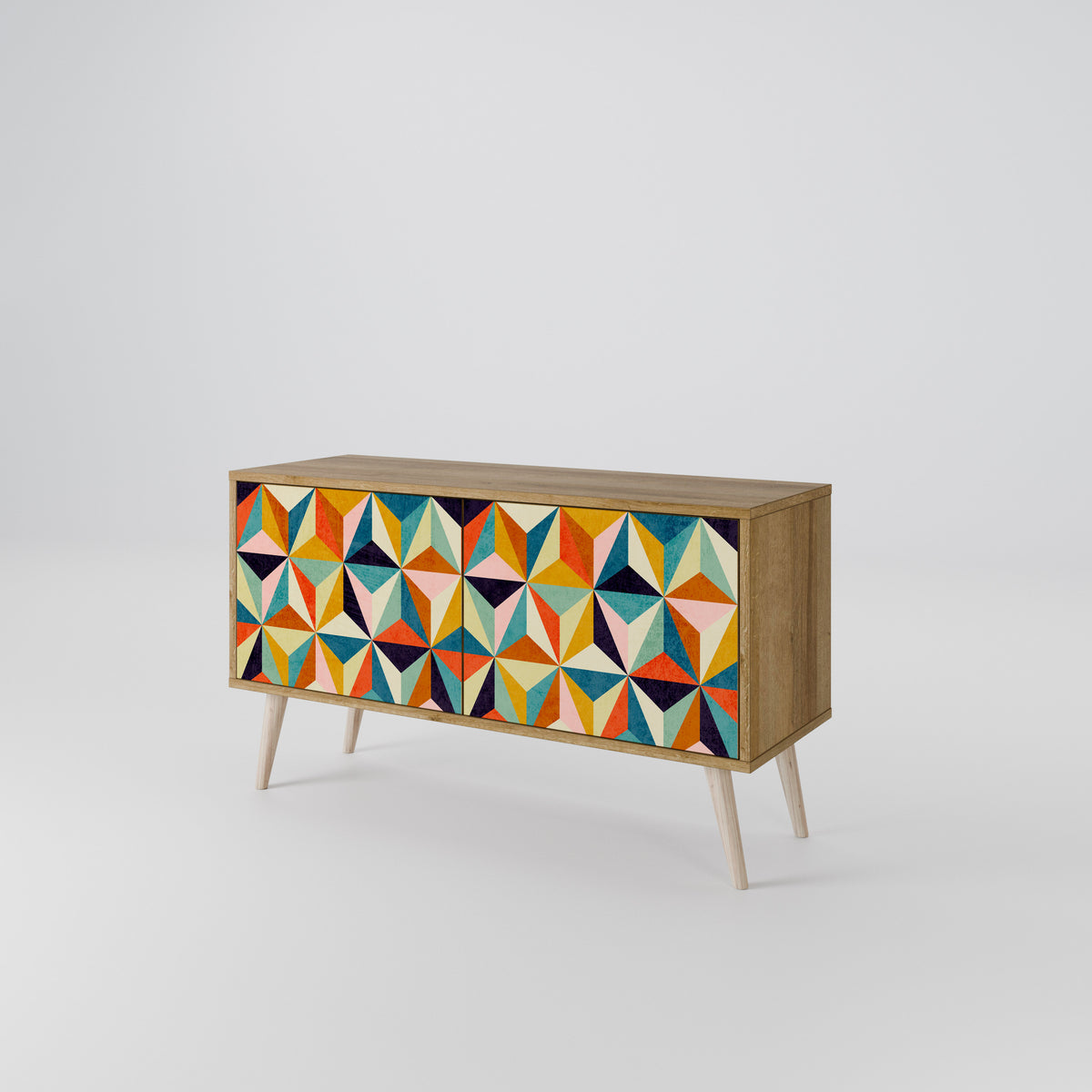 TESSELATE TREASURES Kompakt TV-bänk med 2 dörrar