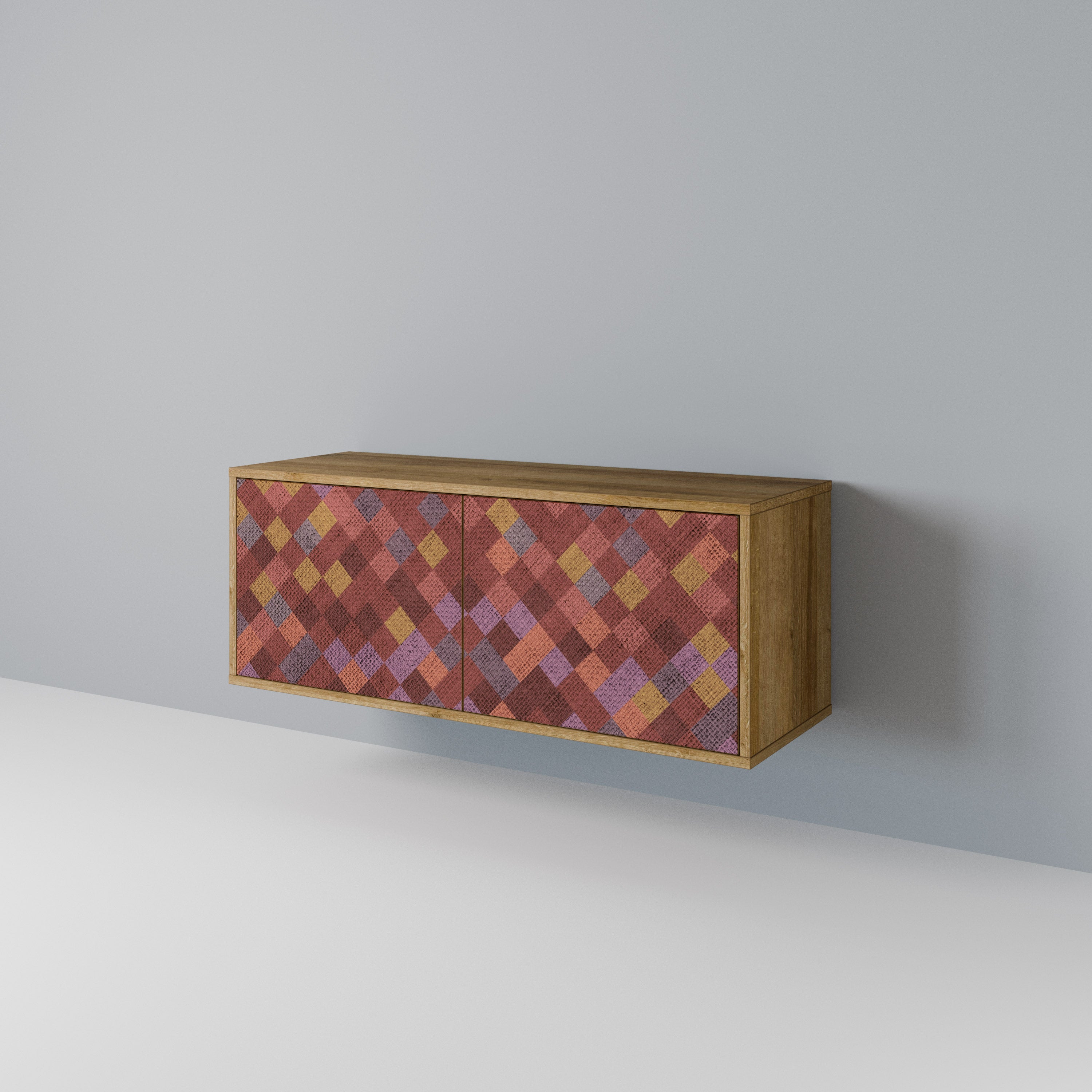 PAINTED SQUARES Compact 2-Door TV Cabinet