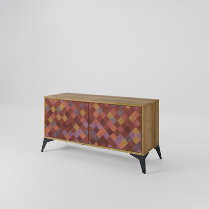 PAINTED SQUARES Kompakt TV-bänk med 2 dörrar