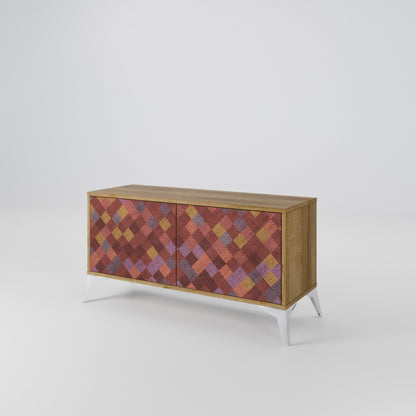 PAINTED SQUARES Kompakt TV-bänk med 2 dörrar