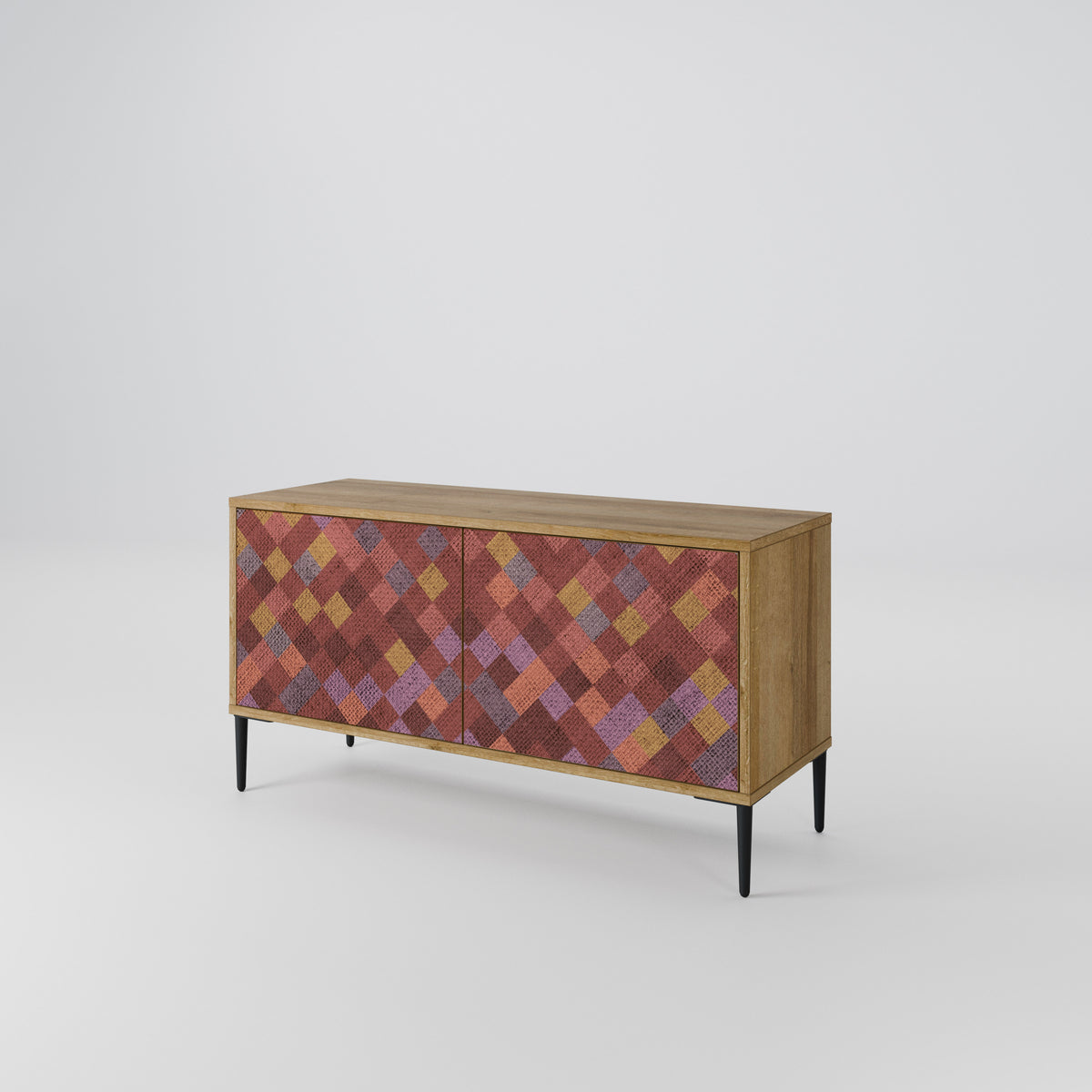 PAINTED SQUARES Compact 2-Door TV Cabinet