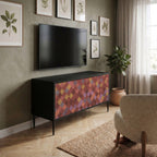 PAINTED SQUARES Kompakt TV-bänk med 2 dörrar