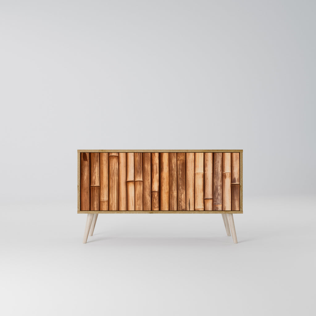 NATURAL WOOD Kompakt TV-bänk med 2 dörrar