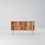 NATURAL WOOD Kompakt TV-bänk med 2 dörrar