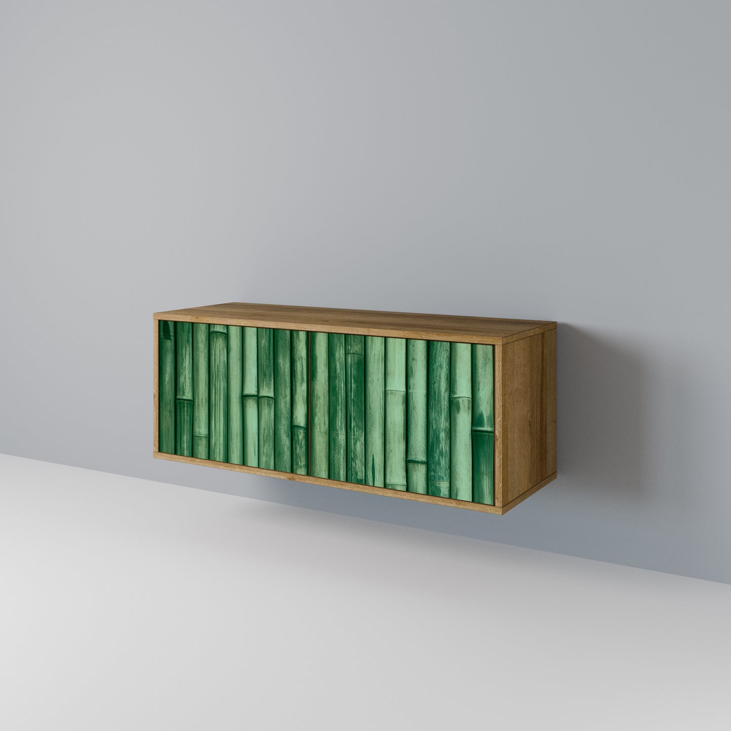 NATURAL GREEN Kompakt TV-bänk med 2 dörrar
