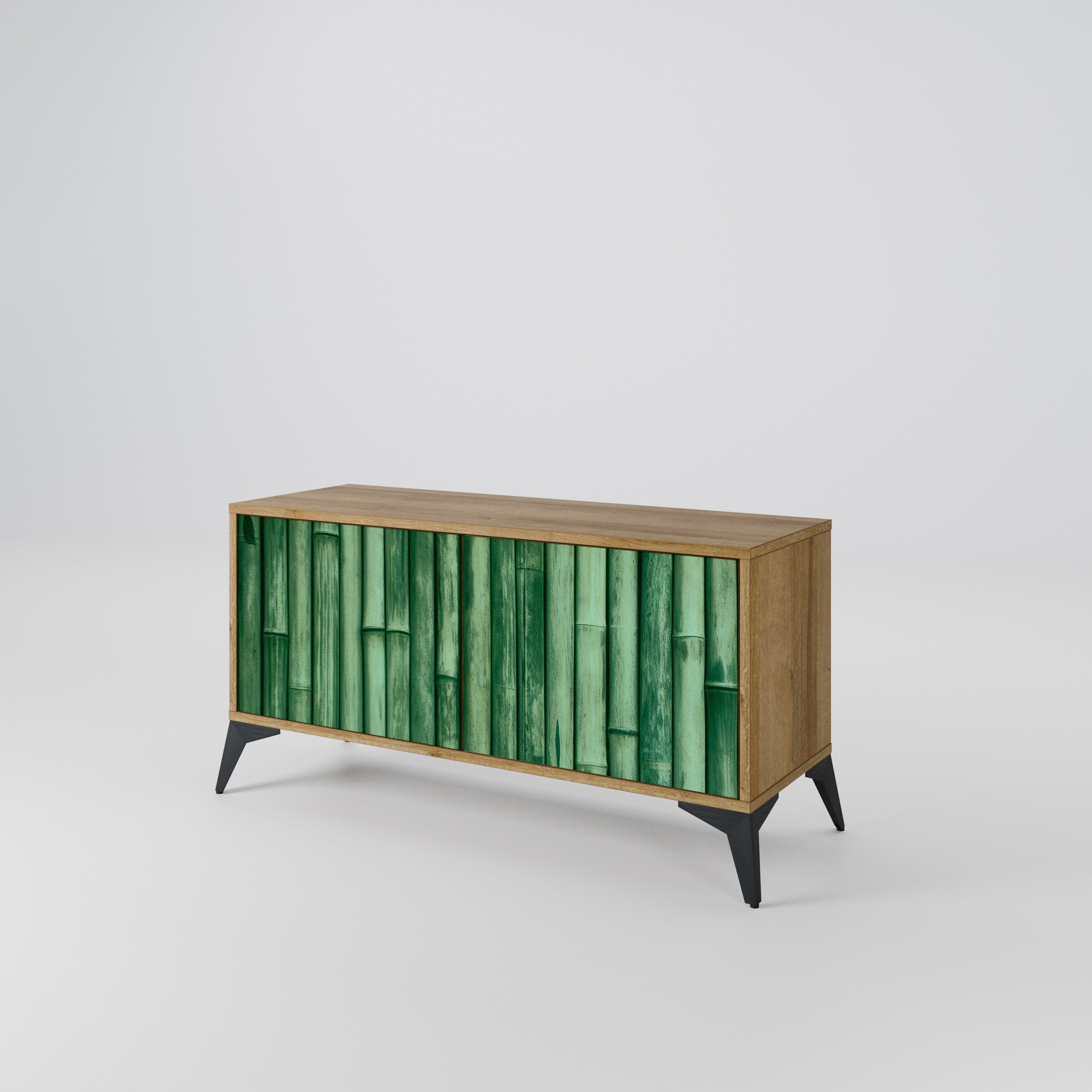 NATURAL GREEN Compact 2-Door TV Cabinet