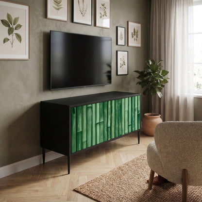 NATURAL GREEN Kompakt TV-bänk med 2 dörrar