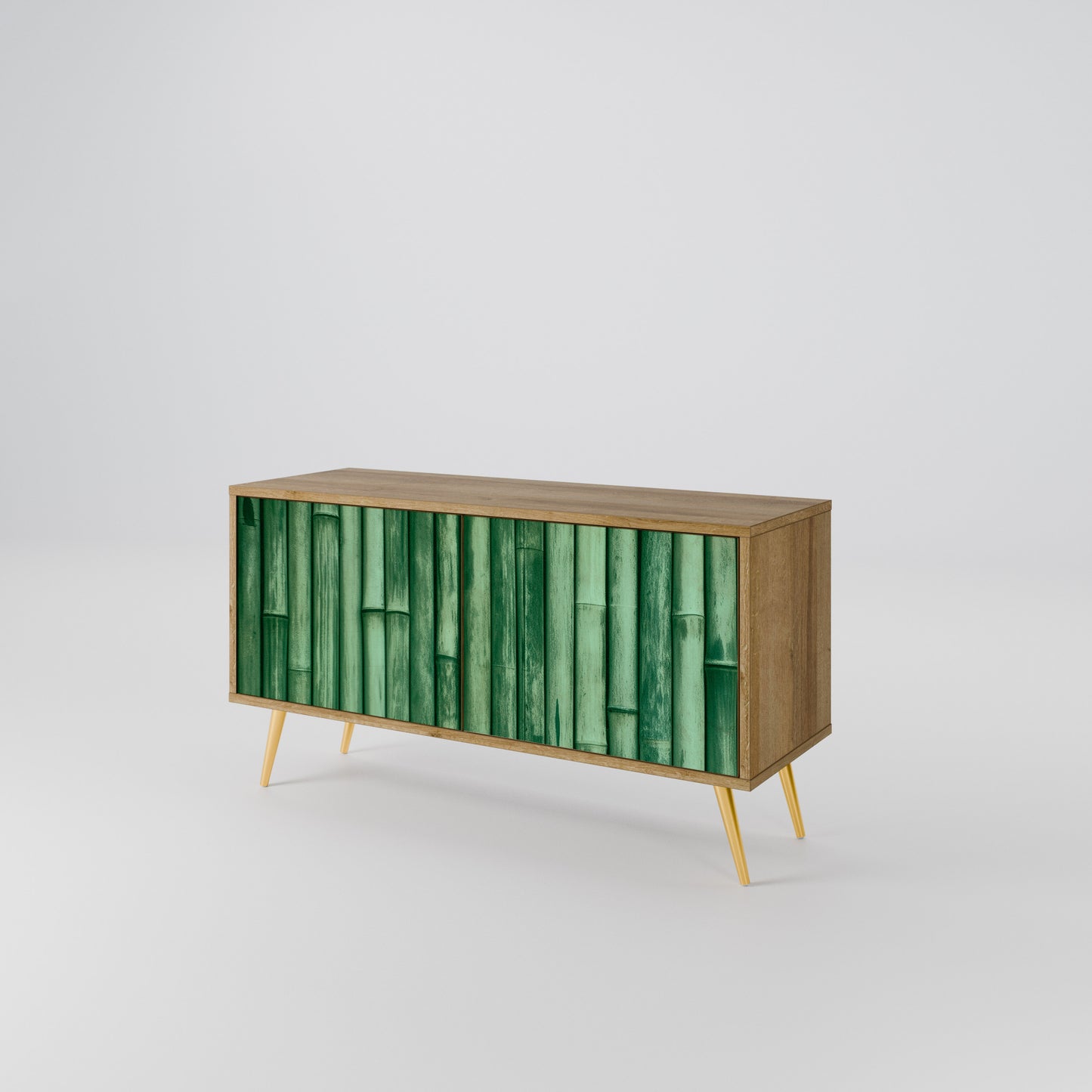 NATURAL GREEN Kompakt TV-bänk med 2 dörrar