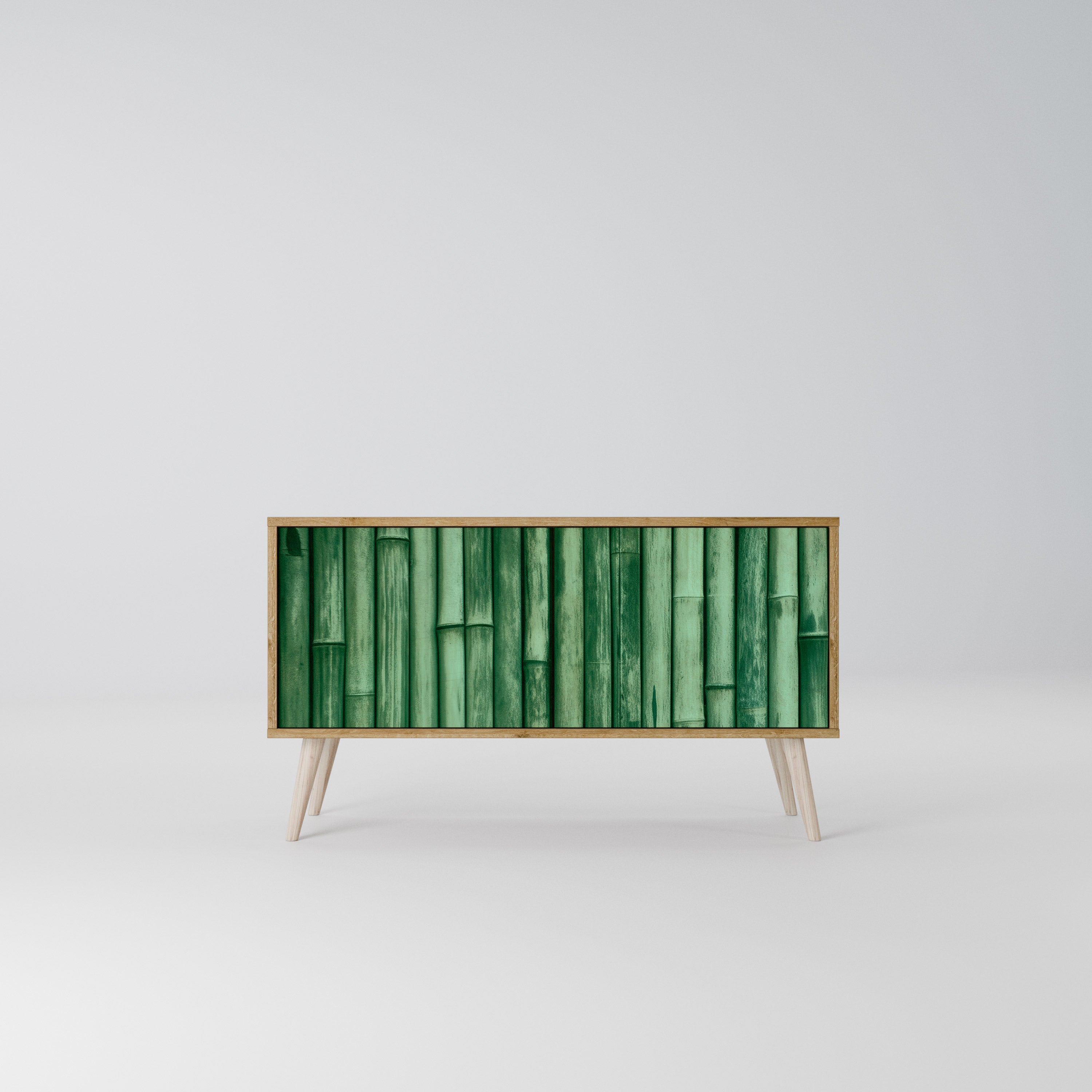 NATURAL GREEN Kompakt TV-bänk med 2 dörrar
