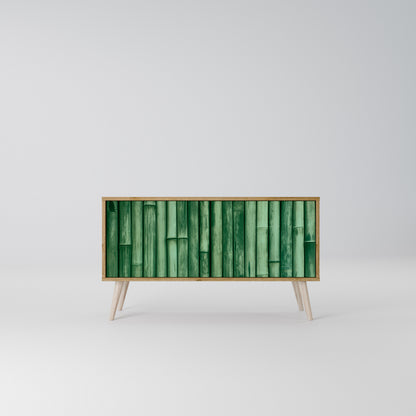 NATURAL GREEN Kompakt TV-bänk med 2 dörrar