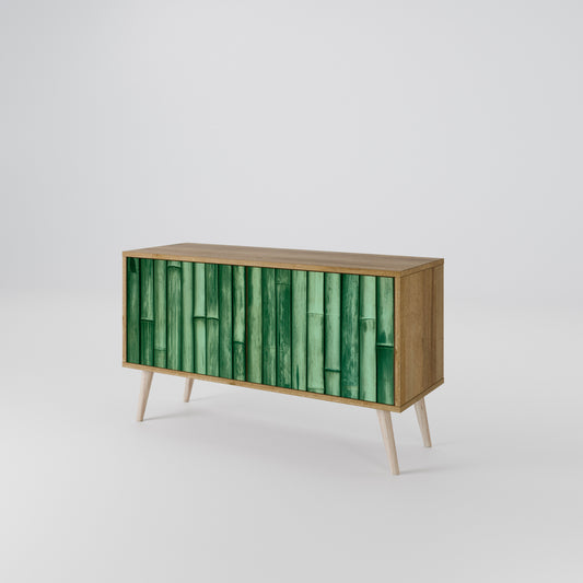 NATURAL GREEN Kompakt TV-bänk med 2 dörrar